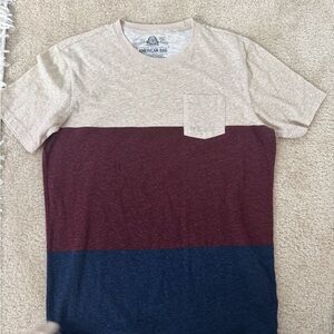 American Rag Cream and Red Short Sleeve Tee